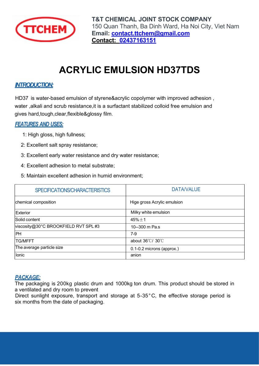 ACRYLIC EMULSION HD37